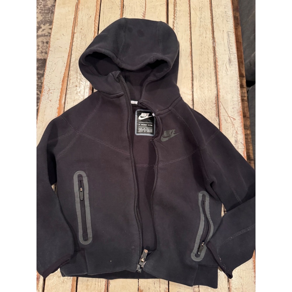 Nike Sportswear Tech Fleece Full Zip Hoodie Black Toddler 4T CU9223-010